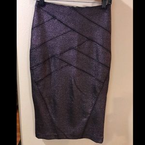Purple shimmer pencil skirt